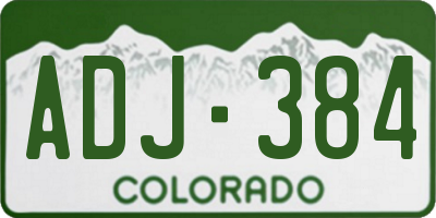 CO license plate ADJ384