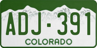 CO license plate ADJ391