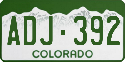 CO license plate ADJ392