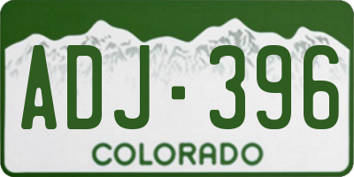 CO license plate ADJ396