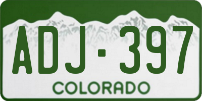 CO license plate ADJ397