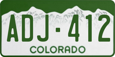 CO license plate ADJ412