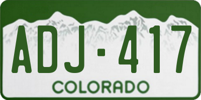 CO license plate ADJ417