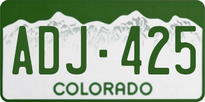 CO license plate ADJ425