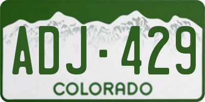 CO license plate ADJ429