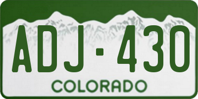 CO license plate ADJ430