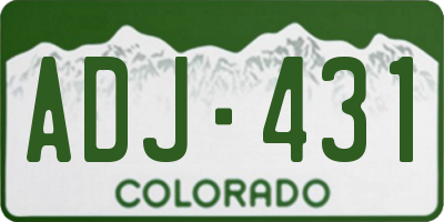 CO license plate ADJ431
