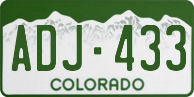 CO license plate ADJ433