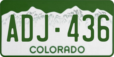 CO license plate ADJ436