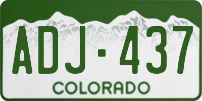 CO license plate ADJ437