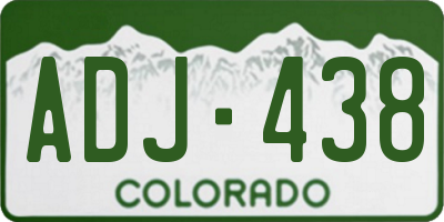 CO license plate ADJ438