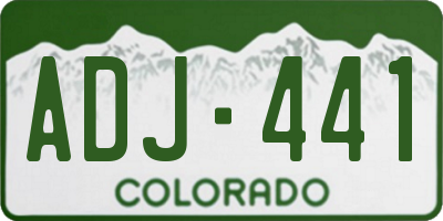 CO license plate ADJ441