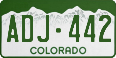 CO license plate ADJ442