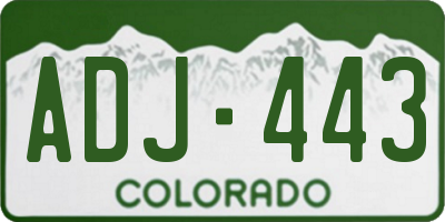 CO license plate ADJ443
