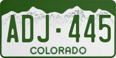 CO license plate ADJ445