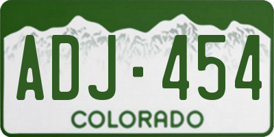 CO license plate ADJ454