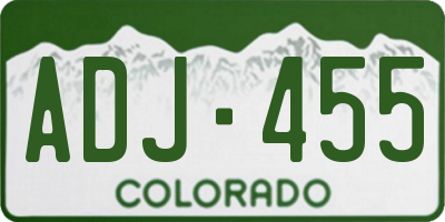 CO license plate ADJ455