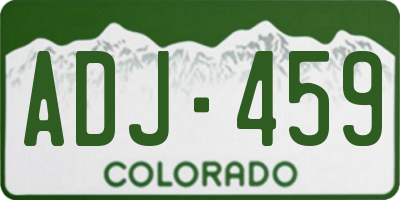 CO license plate ADJ459
