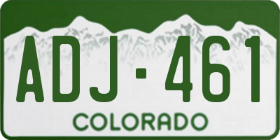 CO license plate ADJ461