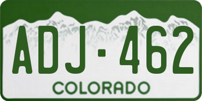 CO license plate ADJ462