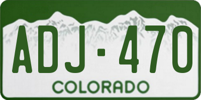 CO license plate ADJ470