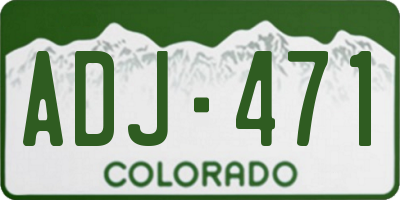 CO license plate ADJ471