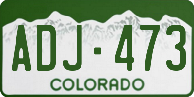 CO license plate ADJ473