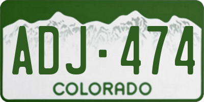 CO license plate ADJ474