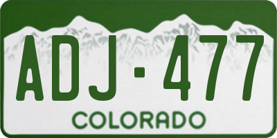 CO license plate ADJ477