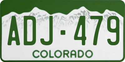 CO license plate ADJ479
