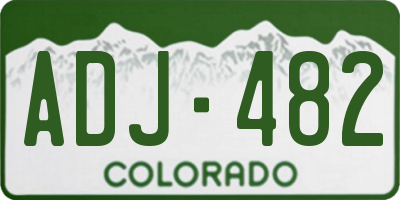 CO license plate ADJ482