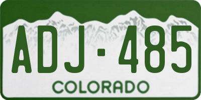CO license plate ADJ485
