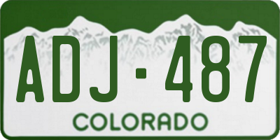 CO license plate ADJ487