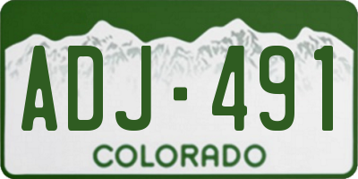 CO license plate ADJ491