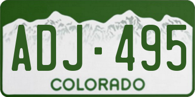 CO license plate ADJ495