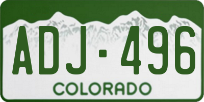 CO license plate ADJ496