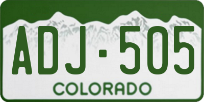 CO license plate ADJ505