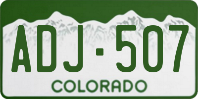 CO license plate ADJ507