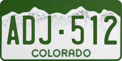 CO license plate ADJ512