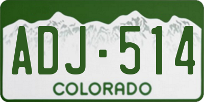 CO license plate ADJ514