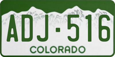 CO license plate ADJ516