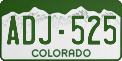 CO license plate ADJ525