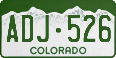 CO license plate ADJ526