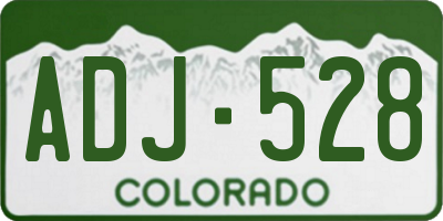 CO license plate ADJ528