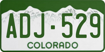 CO license plate ADJ529
