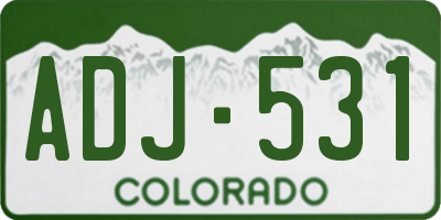 CO license plate ADJ531