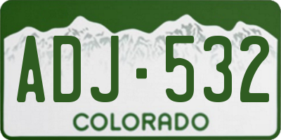 CO license plate ADJ532