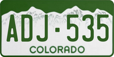 CO license plate ADJ535