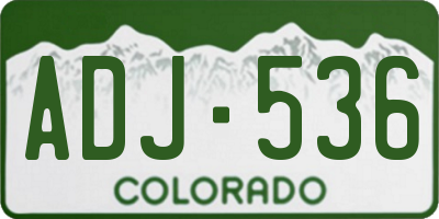 CO license plate ADJ536