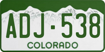 CO license plate ADJ538
